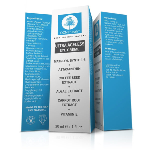 OZNaturals Eye Wrinkle Cream For Dark Circles & The ONLY Eye Moisturizing Cream That Contains Astaxanthin, Matrixyl Synthe'6, Caffeine, Coffee Extract & Carrot Root for Superior Anti Aging Results!