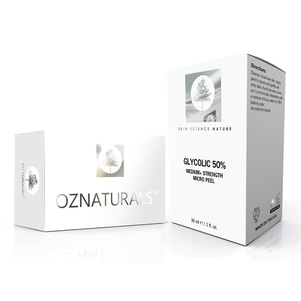 OZ Naturals Face Peel Contains 50% Glycolic Acid - This Micro Chemical Peel Helps Dissolve Dead Skin Cells, Clear Blocked Pores, Fade Dark Spots & Decrease Fine Lines For A Healthy Youthful Glow!