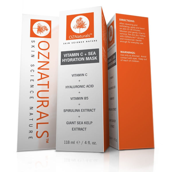 OZ Naturals Vitamin C Face Mask - This Anti Aging Anti Wrinkle Powerhouse Is Guaranteed To Provide You With That Healthy Youthful Glow! Helps To minimize Pores and Fine Lines and Wrinkles.