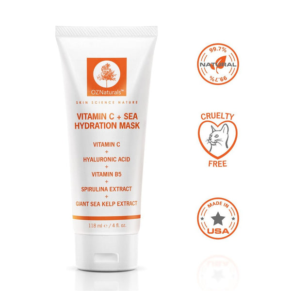 OZ Naturals Vitamin C Face Mask - This Anti Aging Anti Wrinkle Powerhouse Is Guaranteed To Provide You With That Healthy Youthful Glow! Helps To minimize Pores and Fine Lines and Wrinkles.