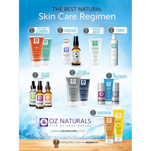 OZ Naturals Vitamin C Face Mask - This Anti Aging Anti Wrinkle Powerhouse Is Guaranteed To Provide You With That Healthy Youthful Glow! Helps To minimize Pores and Fine Lines and Wrinkles.